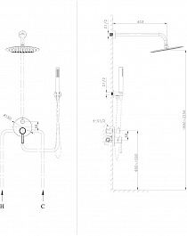 Raiber Душевая система Graceful RPB-005 черная матовая – фотография-2